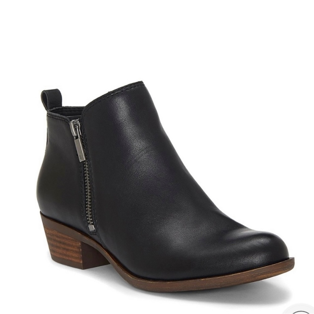 Luck Brand Black Heeled Ankle Boots